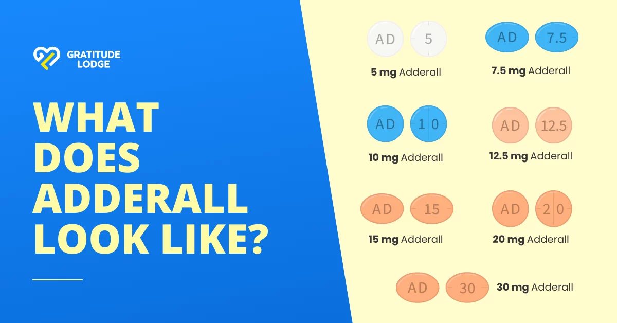 What Does Adderall Look Like? Generic Name, Colors & Doses | Gratitude Lodge